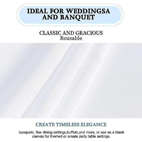 Findyou FY-TABLECLOTH-010 10 Pack White Table Cloth Rectangle Table 60 X 102 Inch Tablecloths For 6 Foot Rectangle Tables. Stain And Winkle Resistant Polyester Washable White Table Cloths thumb #4