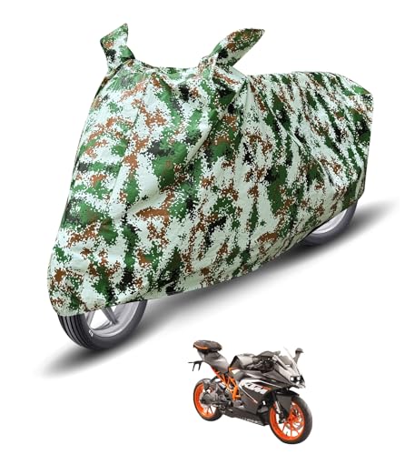Image of Auto Hub Waterproof Bike Cover Compatible with KTM RC 200 Dustproof, UV Protection Two Wheeler Bike RC 200 Cover - Forest