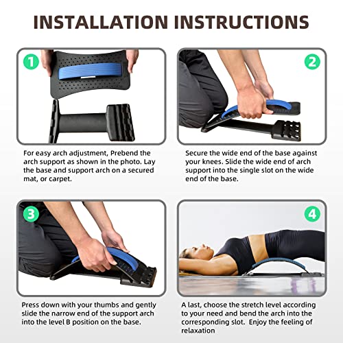 Poxum Back Stretcher For Lower Back Pain Relief, Back Cracker Board, Multi-Level Back Massager Lumbar, Spinal And Back Stretching Device For Spine Decompression, Herniated Disc, Sciatica Pain Relief #TOP4