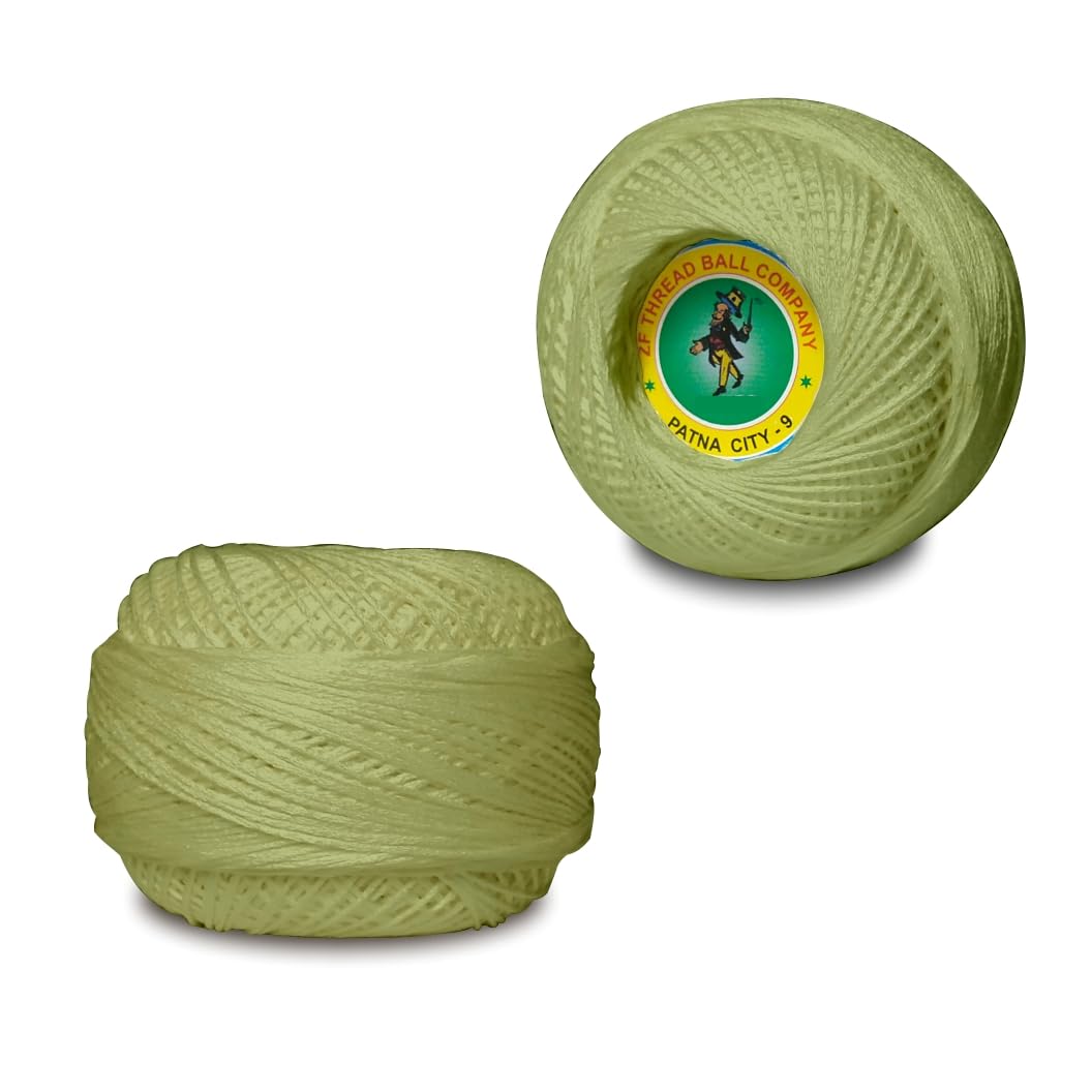 Embroidery Skeins Cotton Thread Convert to 50 Grams Ball for Embroidery,Crochet,Art and Craft Making,Thickness 0.60 MM 6 Strand (Ply) 1 Balls -273 Yards(Pack of 2 Balls) (Cardamom col-Code 234)