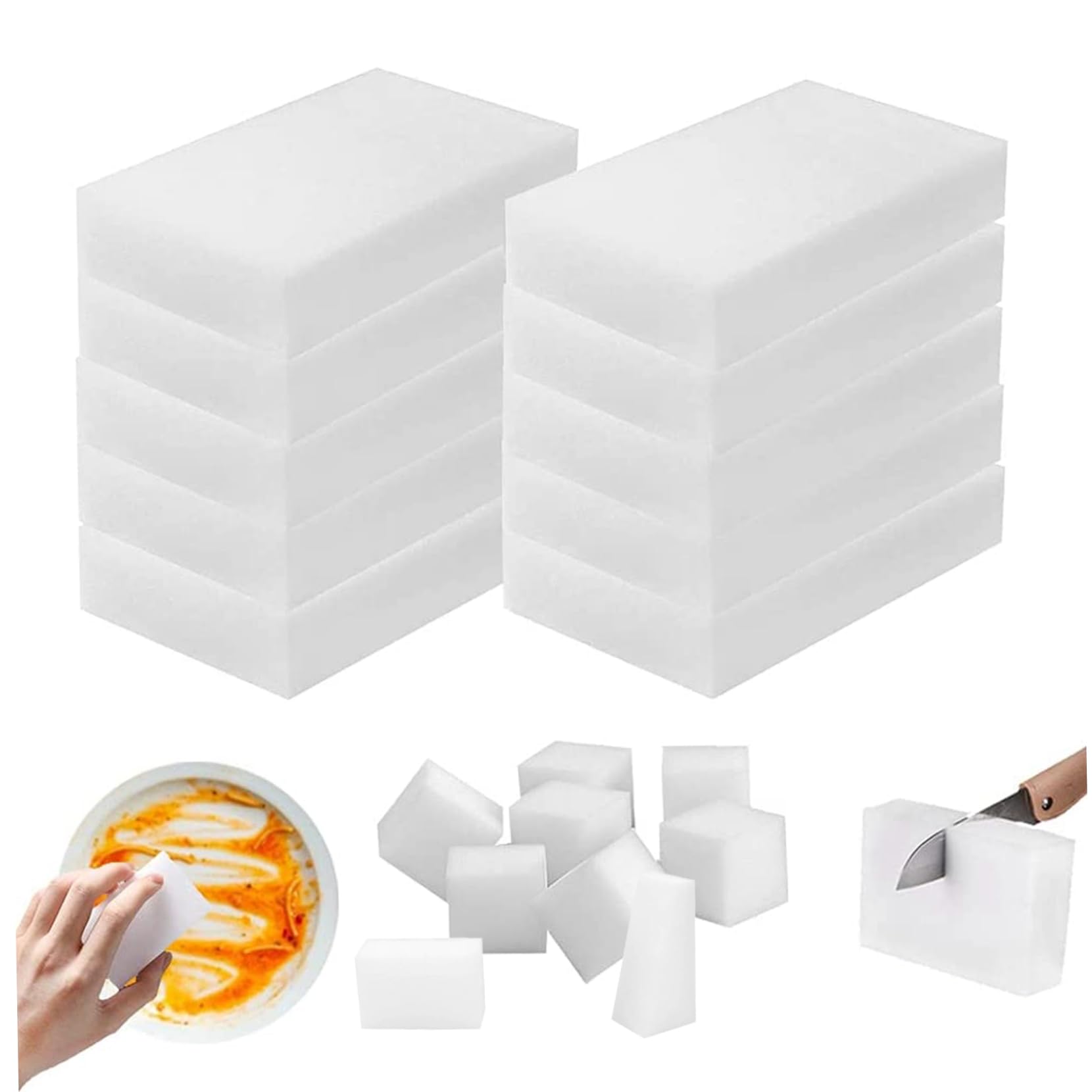 Borrador de Esponja mágico, 100 Uds., Almohadilla de Borrador de Limpieza, 4x2, 4x0, 8 Pulgadas, antiarañazos para Cocina y baño