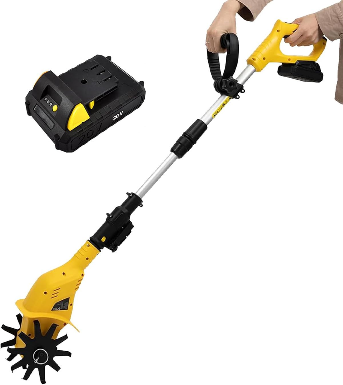 Coltivatore da Giardino Senza Fili, coltivatore Elettrico Senza Fili Rotavator, motocoltivatori per Scavare, per orti, coltivatore da Giardino per la Coltivazione del Terreno