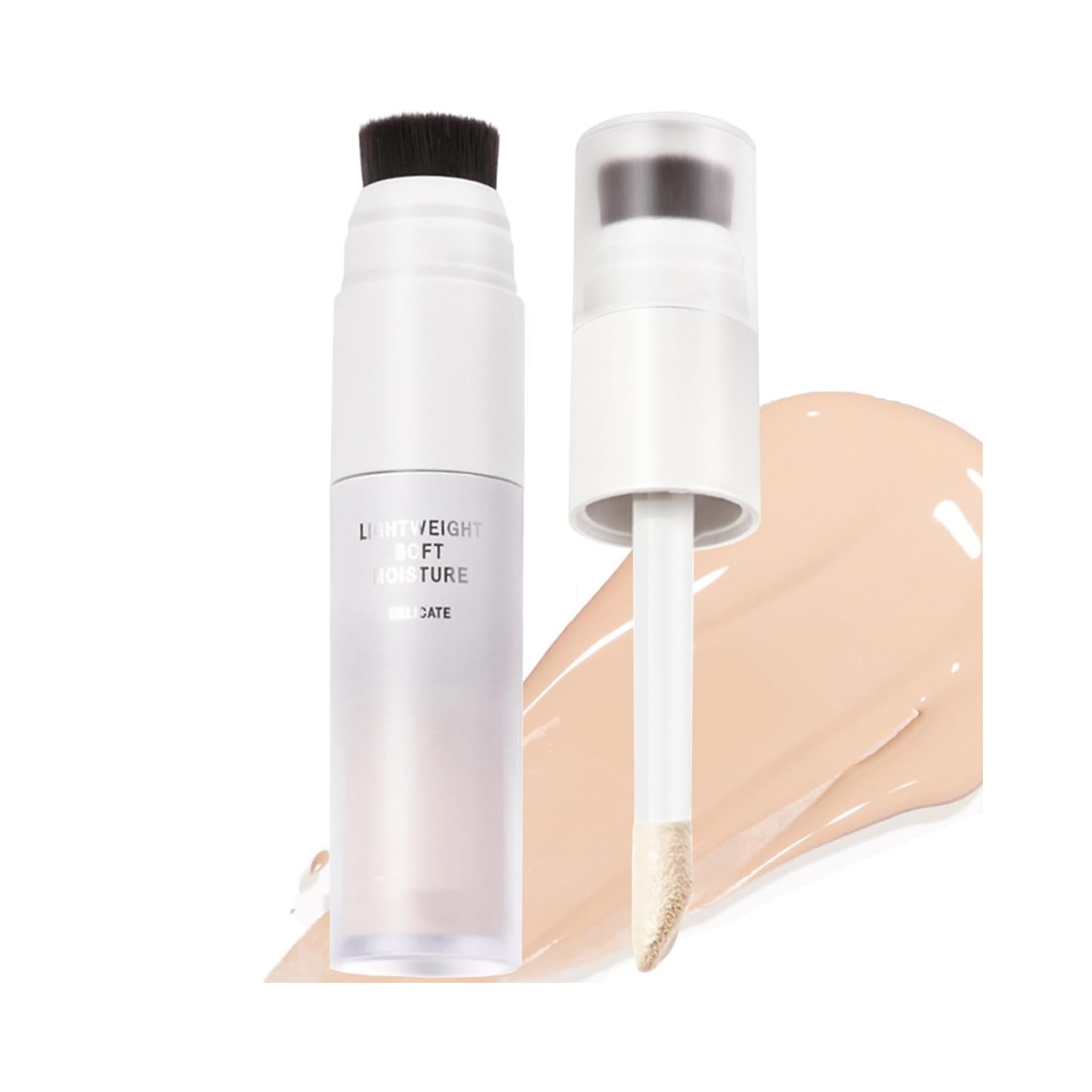 Full Coverage Liquid Foundation, Long-Lasting BB CC Cream Makeup Base with Brush – Waterproof, Sweatproof Concealer for Dry and Oily Skin – Brightening, Hydrating, Natural Matte Finish