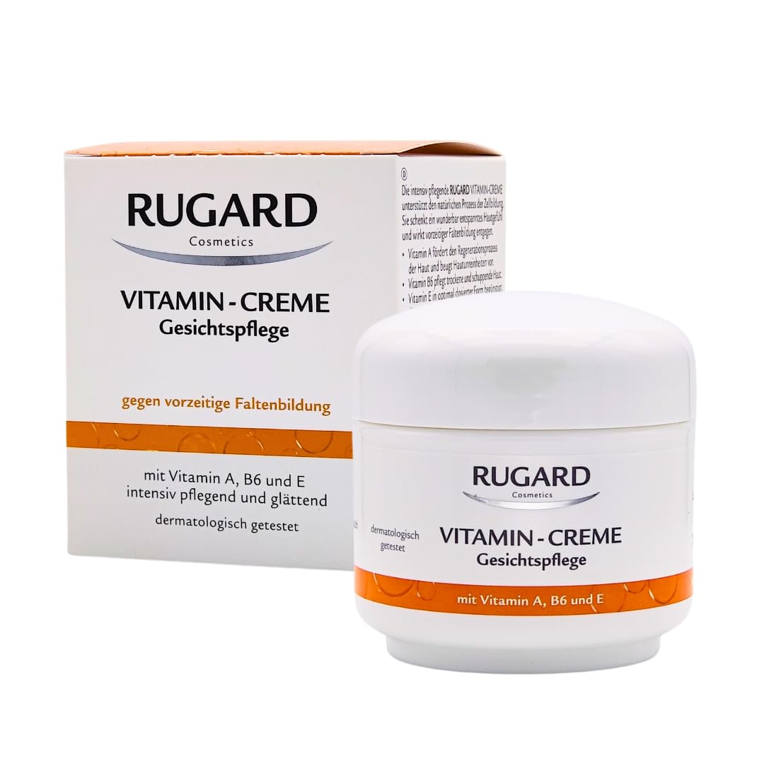 Vitamin Creme Gesichtspflege 3x 100 ml I gegen vorzeitige Faltenbildung I intensiv pflegend und glättend I Collagen, Vitamin A, Vitamin E, Vitamin B6 I Spar-Set plus Pharma-Perle givew-away