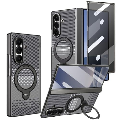 360°���C��]�X�^���h PC�J�[�{���t�@�C�o�[�e�N�X�`�������h�~�X�}�z�P�[�X Samsung Galaxy Z Fold 7 6 ���C�����X�[�d�ϏՌ��ی�J�o�[�A�O���f�[�V�����O���[�ASamsung Galaxy Z Fold 7�p