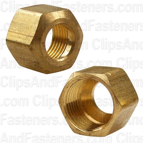 Image of 10 Brass Fitting Compression Nuts 5 /16 inch