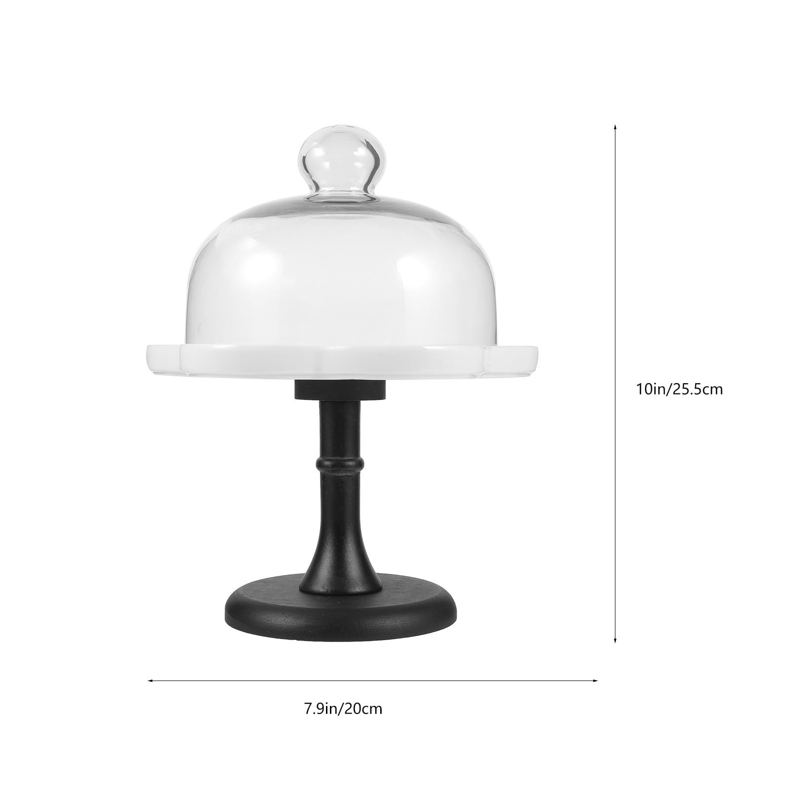 GALPADA Soporte para Tartas de Cerámica Blanco con Cubierta de Cúpula