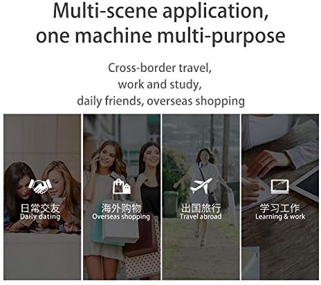 Back view of the T10 translator with battery life statistics: 1500mAh capacity, 1560 minutes continuous use, 125 hours endurance, and 250 minutes charging time.
