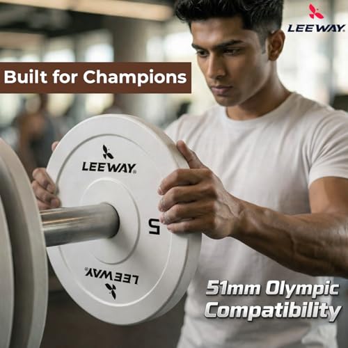 Image of Leeway Color Steel Weight Plates (40kg Set) | Iron Plates for Gym | 51mm Olympic Hole | Metal weight for Home Gym & Powerlifting | Solid Steel Construction(Multi Color, 40kg Set(2.5X4+5X2+10X2))