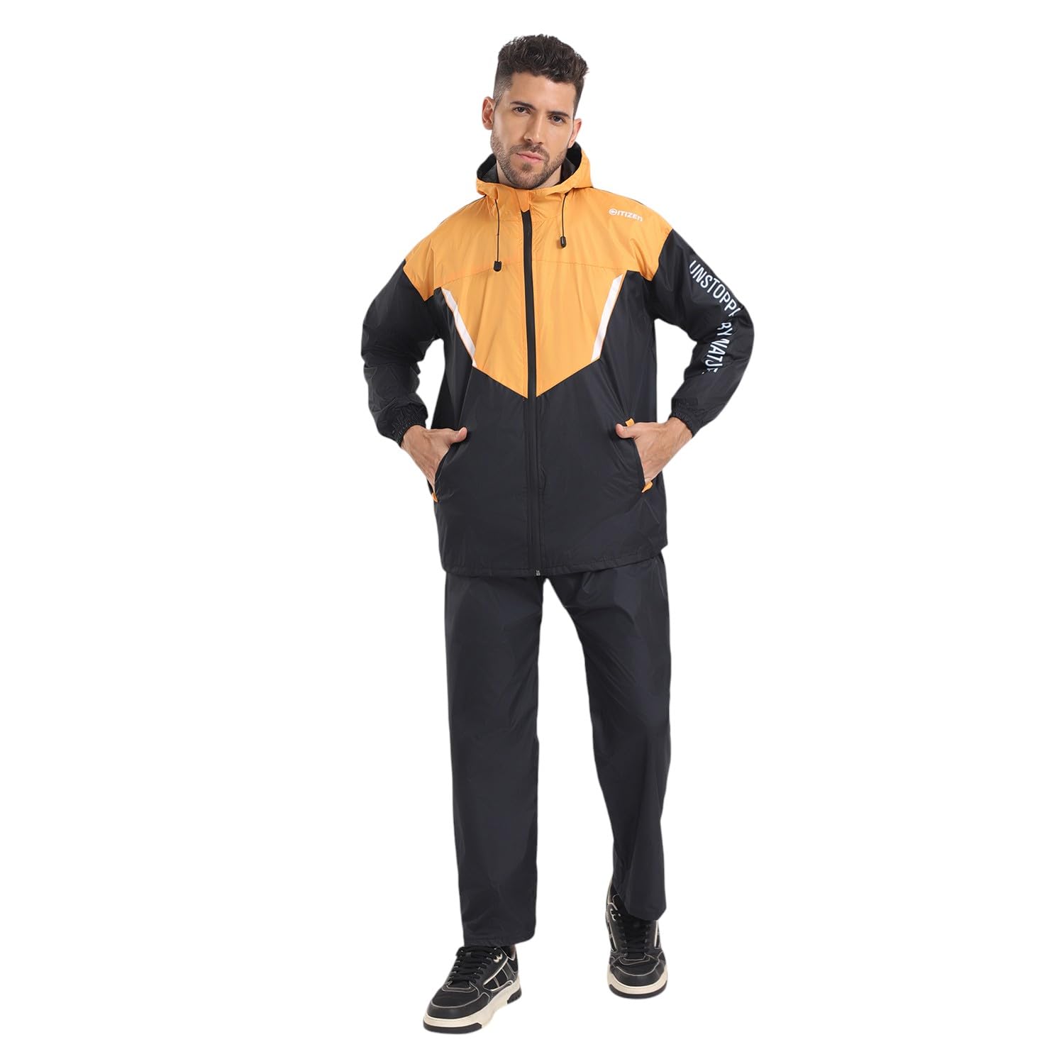 citizen Hooded Raincoat for Men Women Waterproof for Bike Riders HT Micro TPU Fabric Lightweight Stylish Sealed Hood, Large Pockets, Heavy-Duty Zippers Rainwear with Carry Pouch-CR019-picture-15