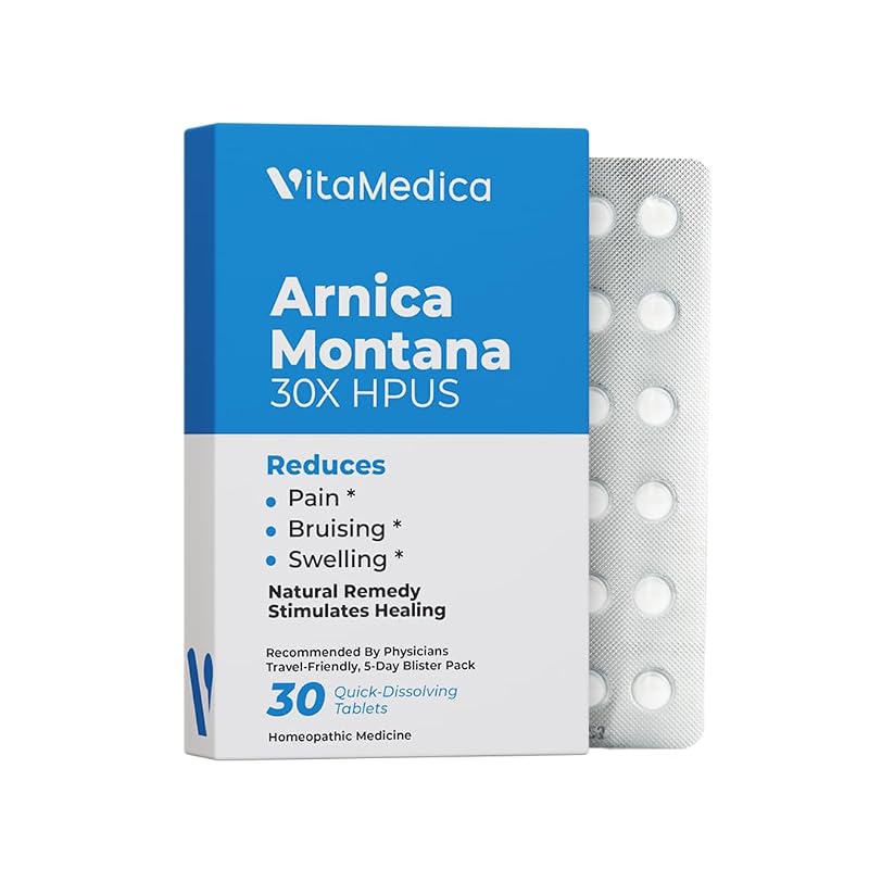 Arnica Montana 30X HPUS, Clinical Grade, Quick Dissolve Tablets, Five-Day Recovery Pack for Pain and Bruise Relief After Surgery or Injury, Natural Healing, Gentle on the Stomach - 30 Count 30 Count (