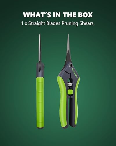 Miniatura 5 de Tijeras de poda rectas de 6.5" para jardinería, tijeras de recorte de plantas afiladas para cortes precisos, tijeras de jardín de acero inoxidable,
