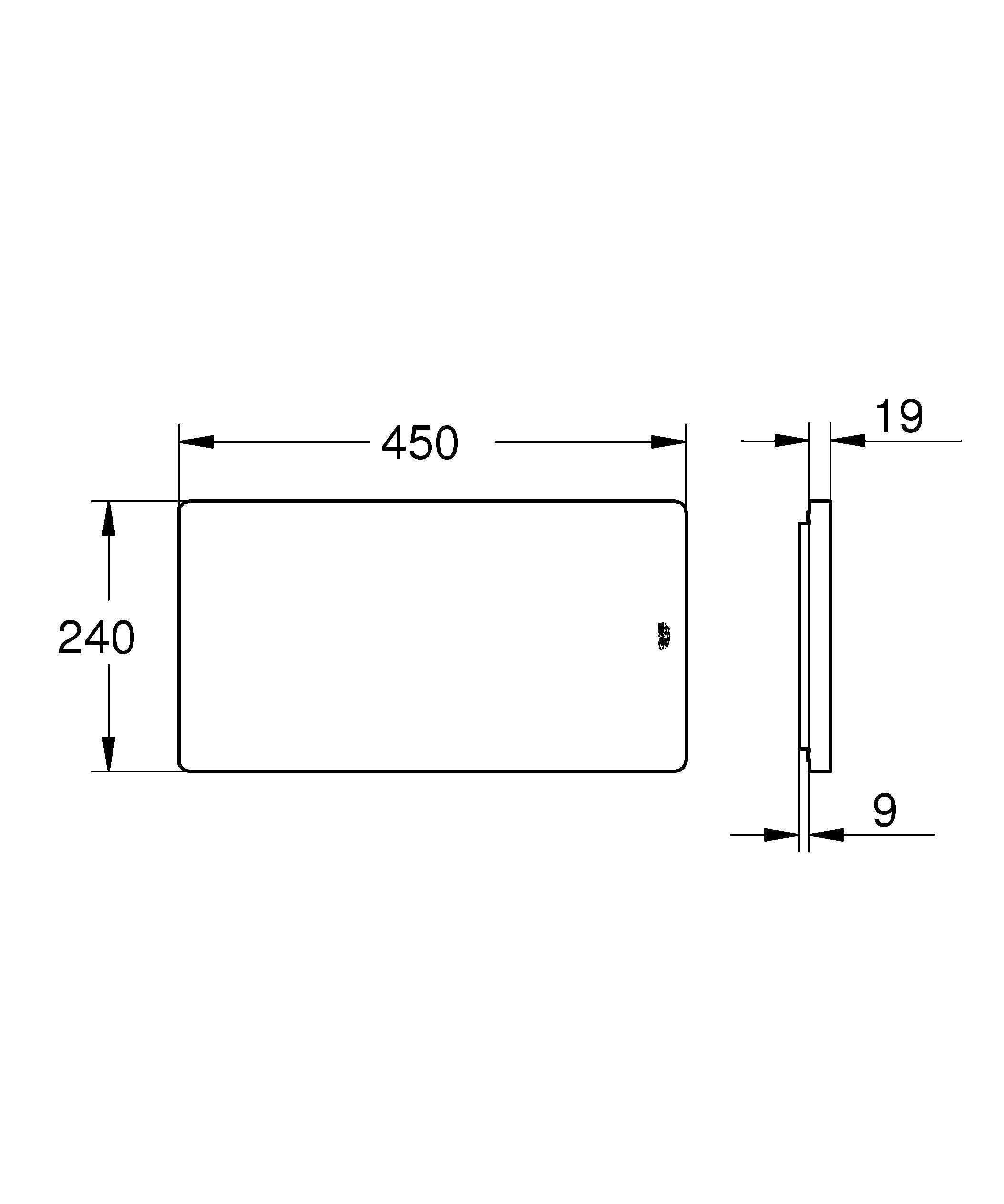 GROHE Drewniana deska do krojenia (bambus, 450 x 240 x 19 mm), bambus, rozmiar L, 40750HV0