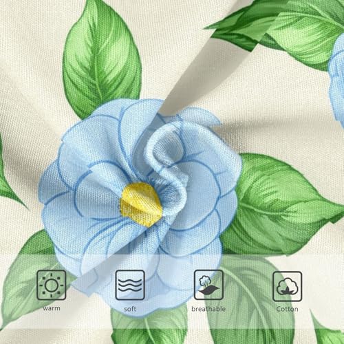 Cotton Girls Underwear Toddler Pastel Pink Blue Camellia Flowers Beige Girl Panties Cute Durable Kids Briefs Undies 2t3