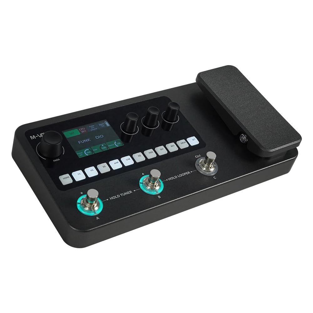 Procesador multiefectos M-VAVE MK-20: Más de 320 efectos, cadena de 10 módulos, 150 presets, Bluetooth y USB-C para guitarra y bajo