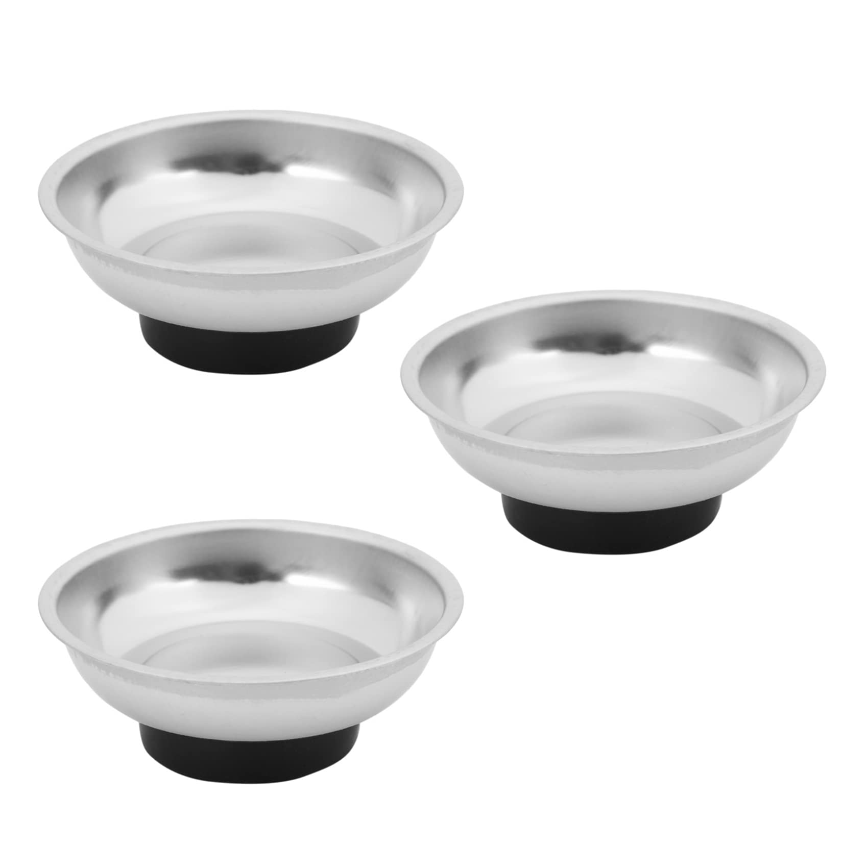 Jnchdghwa Silver 3X Circle Stainless Steel Magnetic Parts Bowl Tool Tray Nuts Bolts Screws Part Tray Magnetic Parts Plate 3 Inches
