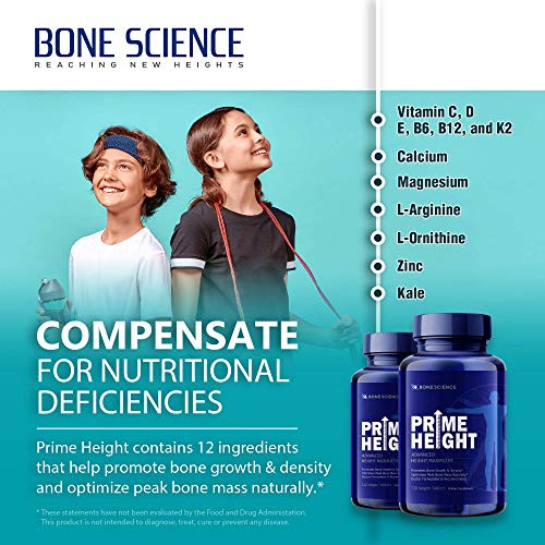 Prime Height Advanced Height Growth Maximizer Pills Supplements Healthy Height Increase&Bone Strength – Best Grow Taller Supplement for Kids, Teens & Adults – Growth Height Pills – 120 Vegan Tablets - Image 7