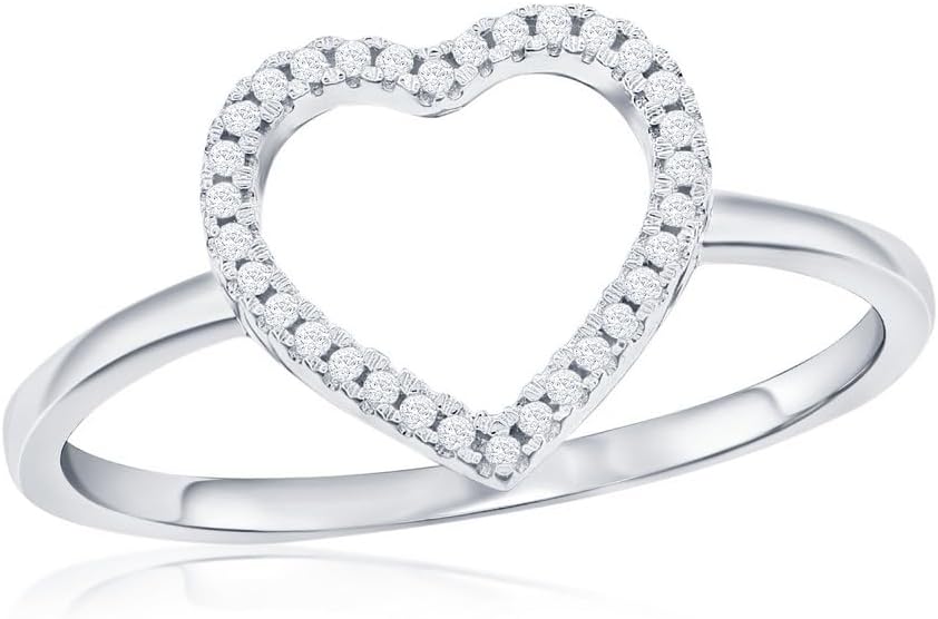 Beaux Bijoux Real Diamond Rings for Women in Sterling Silver - Engagement, Promise Anniversary, Genuine Fine Diamond Rings in Multiple Shapes and Styles