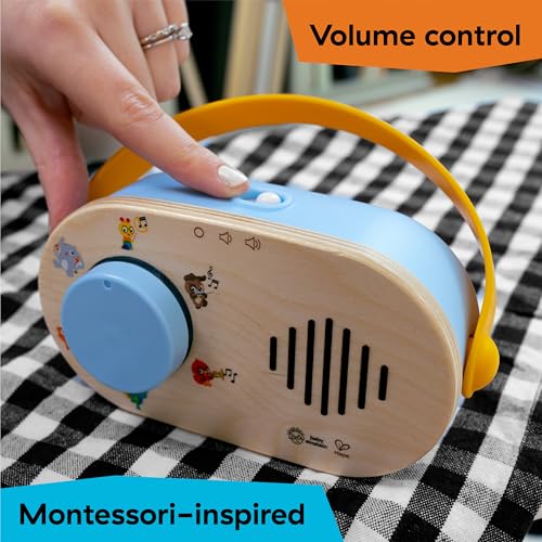 Baby Einstein, Hape Discovery Radio Spielzeugradio – Montessori-inspiriertes Baby-Radio Ab 6 Monaten, 40+ Alltagsklänge & Melodien, 12 Tiergeräusche & 6 Sender Mit Klassischen Melodien