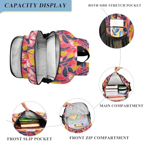 waterproof backpack kids 8-12: large capacity bookbag for book bags for teenage girls boys in assorted colors - Plant Strawberry4