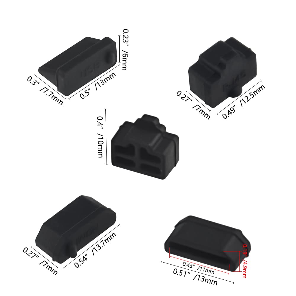 Kit 30 Tappi Antipolvere In Silicone Per Porte USB - 6 Tipi Inclusi