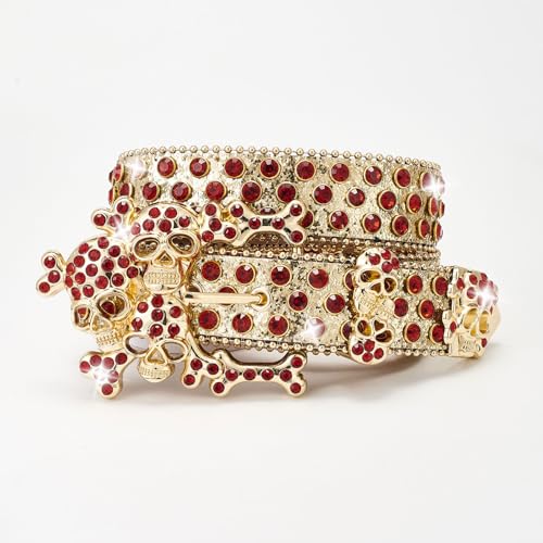 Punk Rhinestones Belt Adjustable Studded Belt Rock Styles Unisex Waistband for Party and Casual Wear4