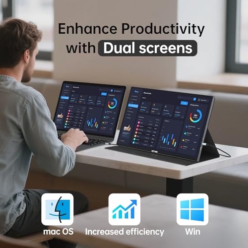 Image of MT-VIKI 18.5 inch Portable Monitor 1080P@100Hz 72% NTSC, Large Portable Screen Stand, FHD IPS Screen HDR Gaming Display, Travel Second Monitor for Mac PC Xbox PS4 /5
