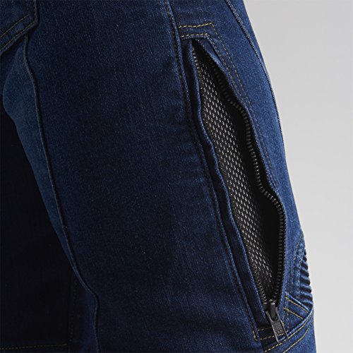 MAXLER JEAN Biker Jeans for women - Slim Straight Fit Motorcycle Riding Pants, 608 Blue (Size 26) - Thumbnail 4