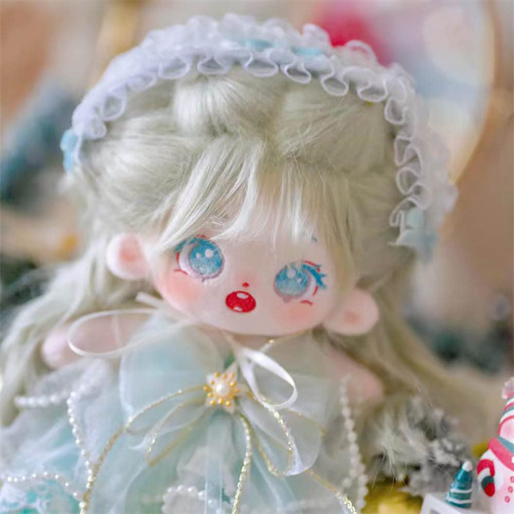 niannyyhouse Poupée en peluche de 20,3 cm, cheveux caramels, fille humanoïde, corps rembourré, idée cadeau (4 avec squelette