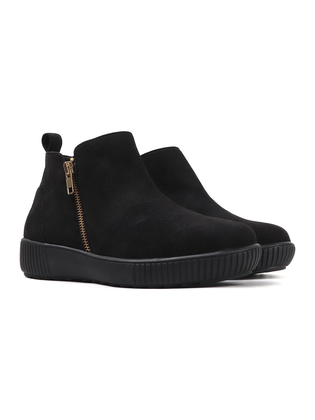 Women's Comfort Zipper Ankle Bootie Casual Everyday Low-Cut Boot