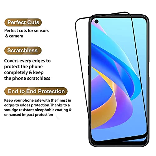 Image of Screen Protector for Oppo A76 (Black) Tempered Glass Edge-to-Edge 6D Screen Guard With Installation Kit