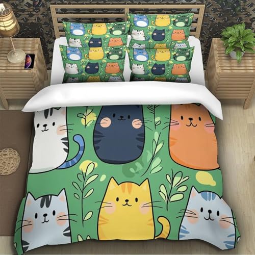 Housse de couette hypoallergénique microfibre douce motif chien 3D