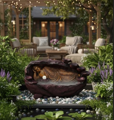 Image of Sleeping Buddha Fountain for Living Room Home Decor Garden Decoration and Drawing Room (86.36 x 35.56 x 53.34)