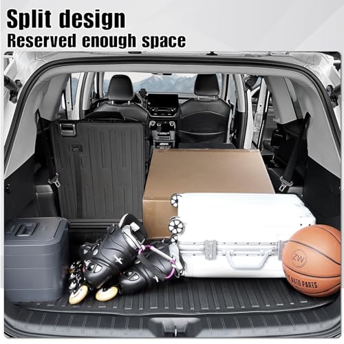 Image of Cargo Mat with Backrest Mat 2-in-1 for 2024 2025 2026 Toyota Grand Highlander Car Mat Accessories, TPE All Weather Cargo Liner Trunk Mat(Grand Highlander-2 in 1 Trunk Mat)