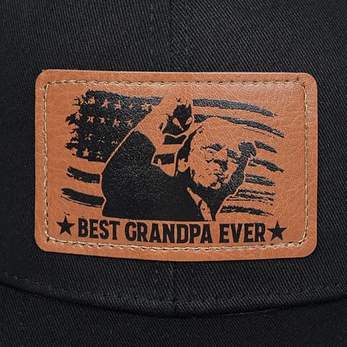 Image of Best Grandpa Ever Hat, Gifts for Grandpas from Grandkids for Christmas Fathers Day Birthday, Grandpa Trucker Black Cap