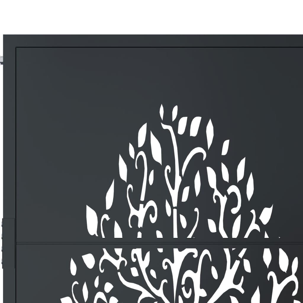 ShGaxin Puerta de jardín Acero Gris Antracita diseño árbol 105x205 cm, Puertas para Jardin, Puertas De Exterior, Valla Jardín, Rejas para Puertas De Entrada