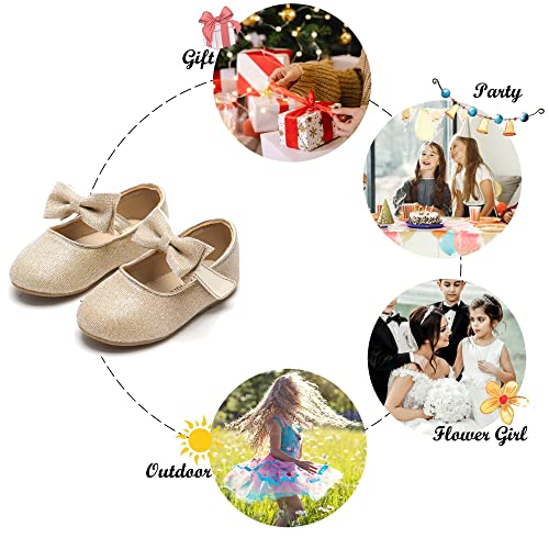 Image of Felix & Flora Toddler Flower Girl Dress Shoes - Girl Ballet Flats Party School Shoes Wedding