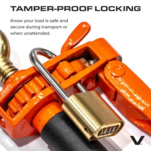 Image of VULCAN Folding Handle Load Binder (Two Pack) with Grab Hook /Slip Hook - Ratchet Style - 6,600 Pound Safe Working Load (Works with 5 /16 Inch or 3 /8 Inch Grade 70 and Grade 80 Chain) - 2 Pack