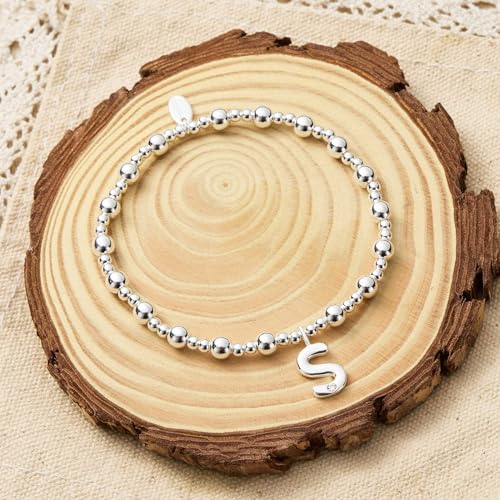Philip Jones Silver Plated Initial Stretch Bracelets A to Z Created with Zircondia® Crystals - Image 5