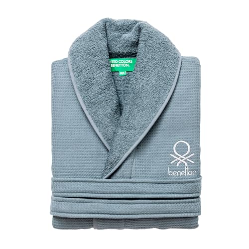 UNITED COLORS OF BENETTON. Albornoz Unidad, Azul Oscuro, M/L Unisex Adulto