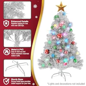 4ft white christmas tree premium hinged artificial small christmas tree canadian fir full bodied 4 feet tree with 320 tips lightweight and easy to assemble holiday decor tree with metal stand  urban country home decor