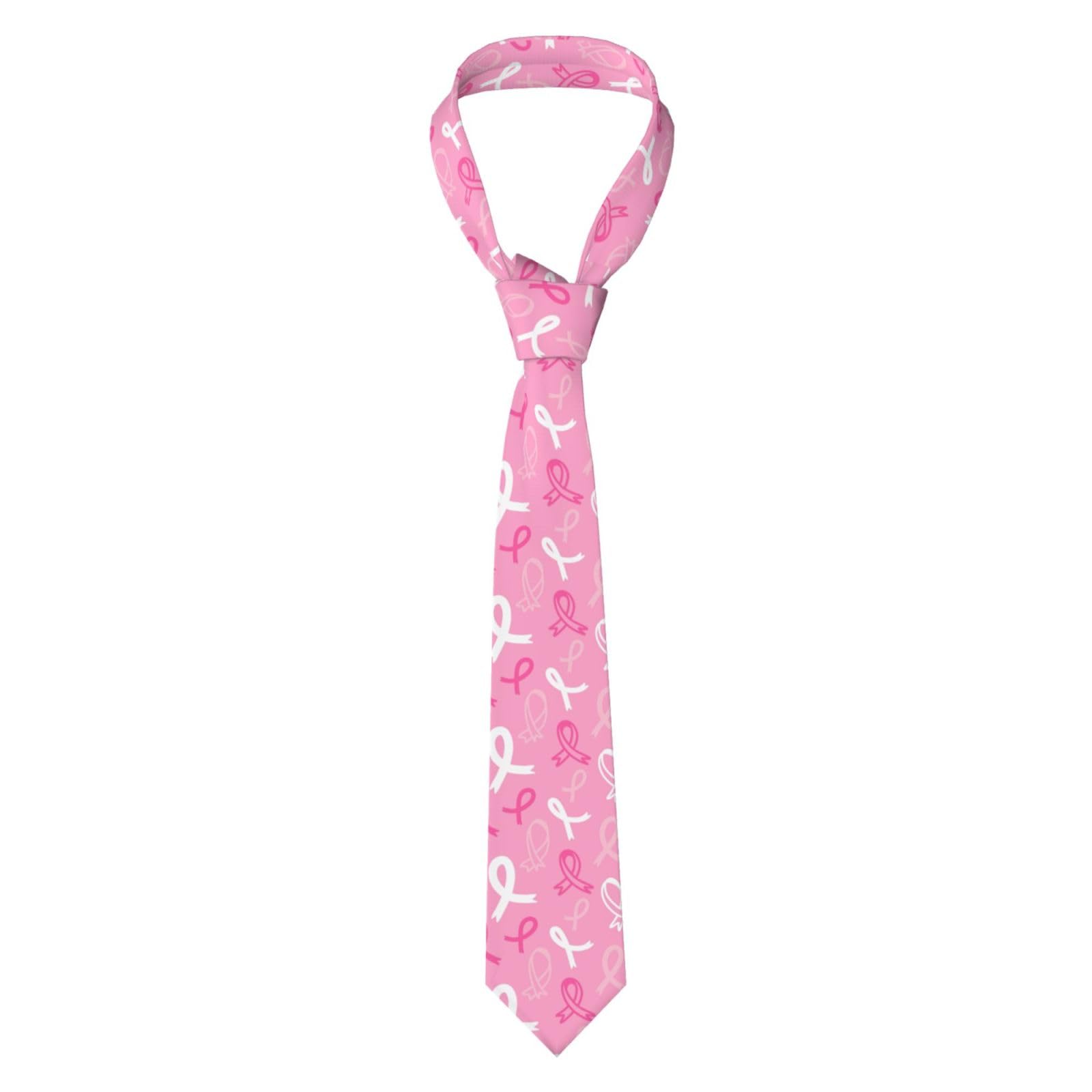 Peiyeety Men's As Pic Breast Cancer Awareness A Ties For - Formal Necktie Ties Print Tie Great For Weddings, Business, Dances