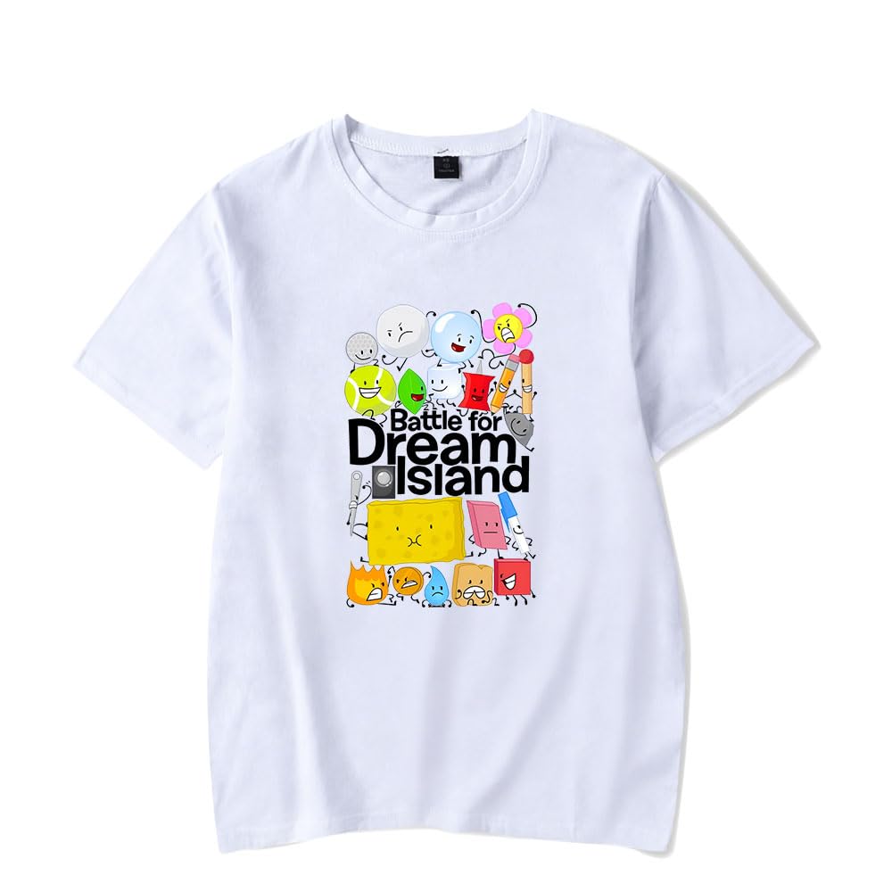 Jacknjellify Merch Shirt Battle for Dream Lsland Logo Poster Tracksuit Short Sleeve Shirt BFDI Tee