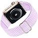 HILIMNY Solo Loop compatibile con cinturino Apple Watch 38mm 40mm 41mm, cinturino ricambio sportivo nylon elastico intrecciato per IWatch Series 7/6/5/4/3/2/1/SE, viola chiaro 38/40/41mm