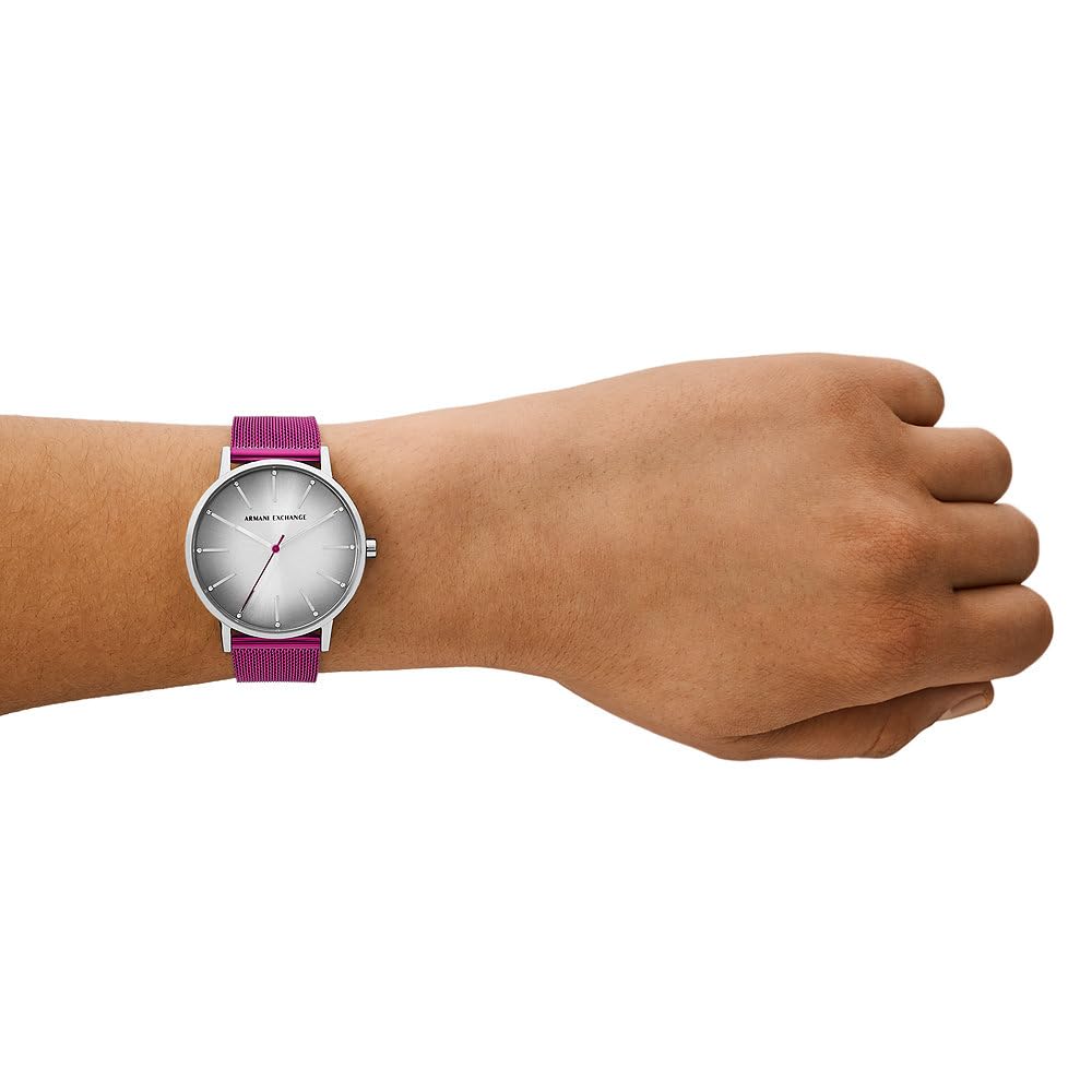 Armani Exchange Orologio da donna, Movimento al quarzo a tre lancette e cassa da 36 mm con cinturino in acciaio inossidabile