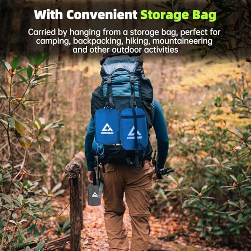 Image of Camping Hammock with Mosquito Net, Underquilt & Rain Fly Tarp - 2 Person Portable Hammock Set for Hiking, Backpacking, Travel, Backyard, Beach - Holds Up to 500lbs (Blue)