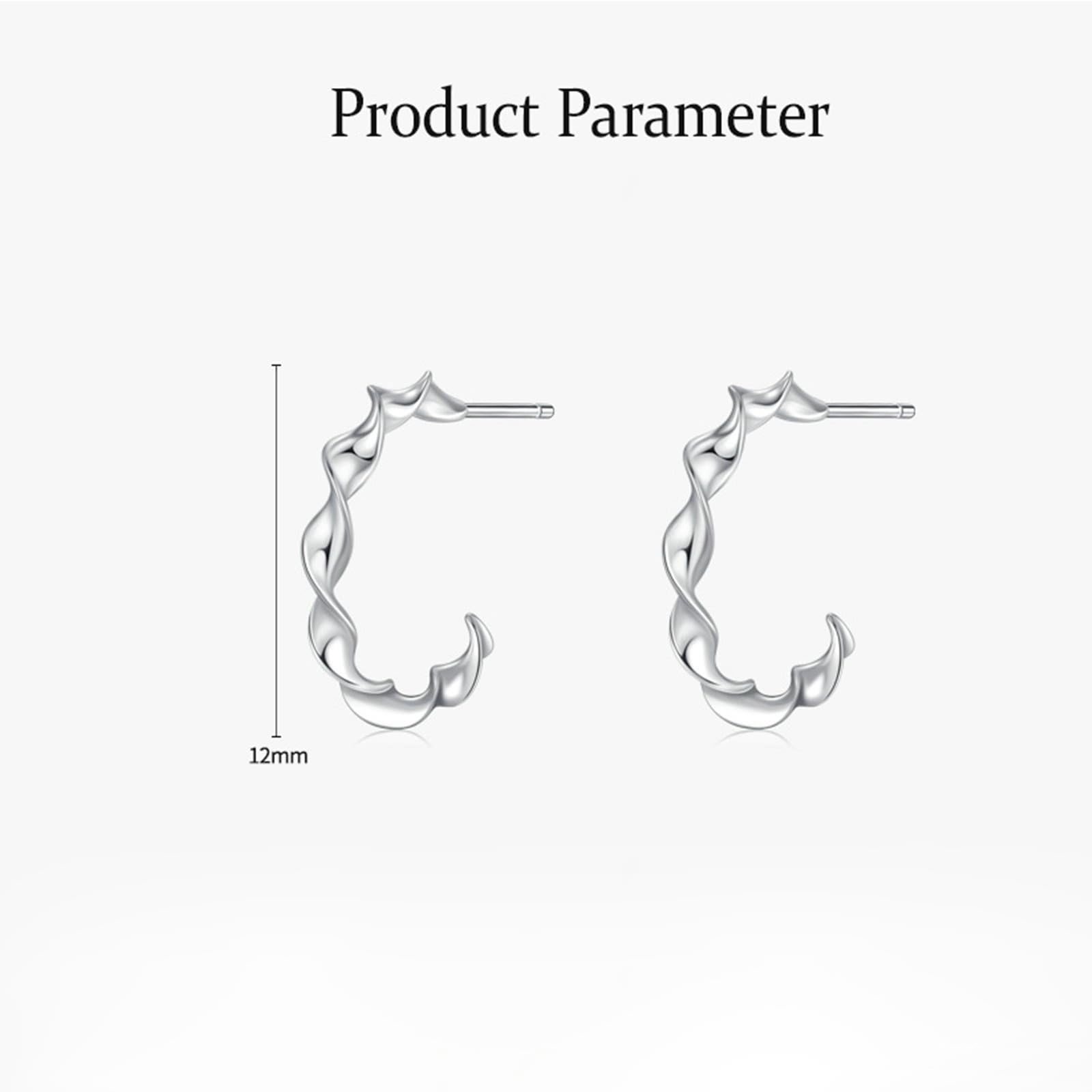 Echtgold Schmuck Ohrringe Weißgold Au750 18 Karat, C Form Ohrstecker
