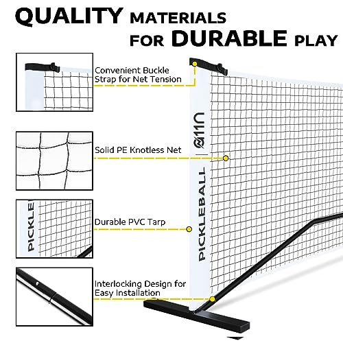 Image of A11N SPORTS Designed for All Weather Conditions with Steady Metal Frame and Strong PE Net, Regulation Size Net with Carrying Bag- 22' Wide x 36 inch Tall, Indoor /Outdoor Use