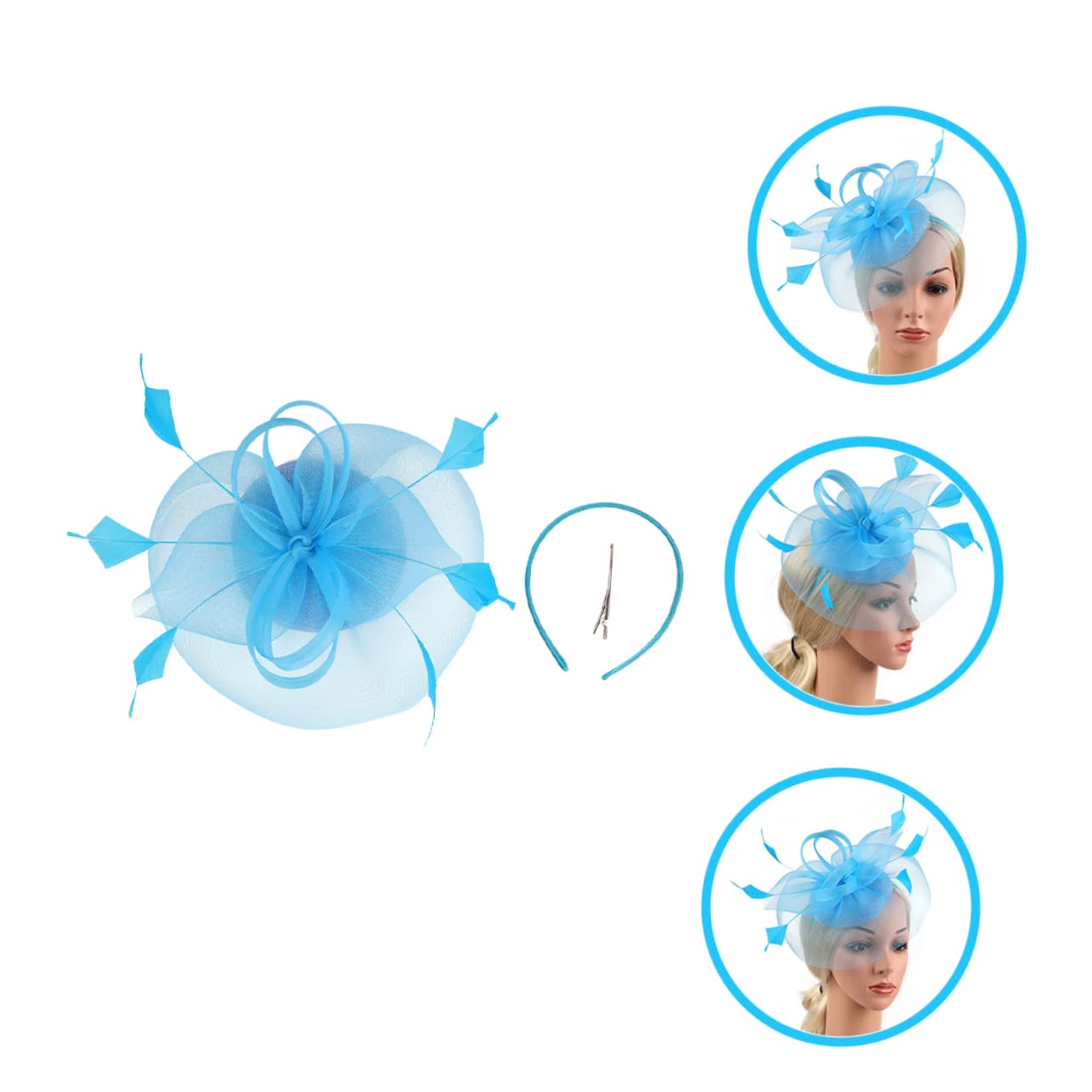 SOIMISS 3piezas Sombrero De Fascinador De Para Mujeres Diadema Elegante Para Bodas y Fiestas De Té Accesorio Vintage Para Eventos Sociales