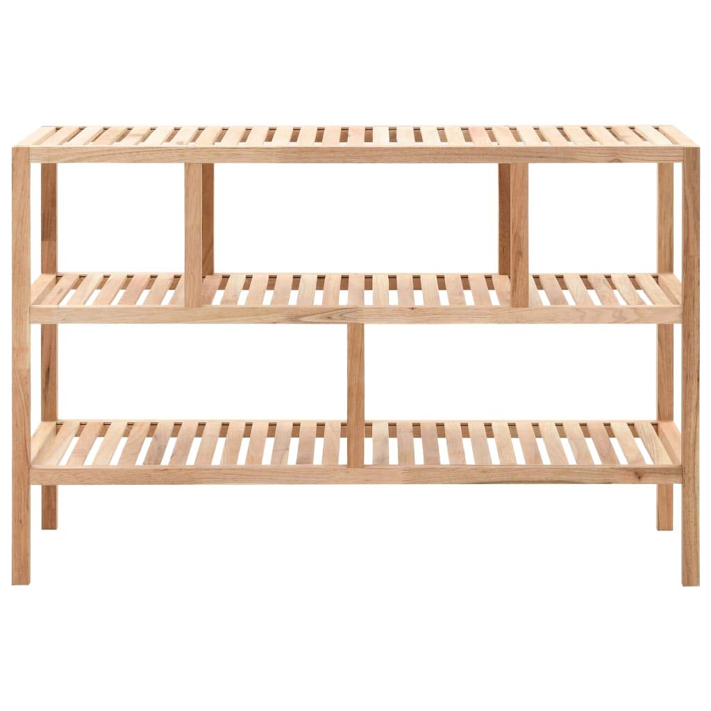 Générique 3-poziomowy regał do przechowywania z litego orzecha włoskiego, 100 x 40 x 65 cm, półka z listwami do łazienki, wytrzymały i trwały drewniany stojak, łatwy w montażu, wentylowany schowek